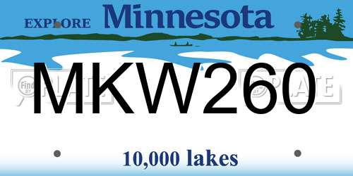 MKW260 Minnesota License Plate