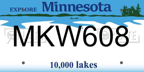 MKW608 Minnesota License Plate