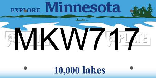 MKW717 Minnesota License Plate