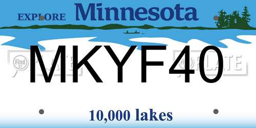 MKYF40 Minnesota License Plate