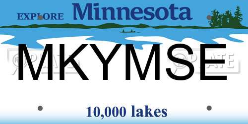 MKYMSE Minnesota License Plate