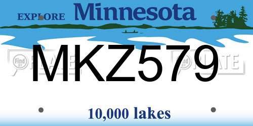 MKZ579 Minnesota License Plate