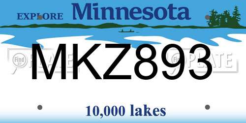 MKZ893 Minnesota License Plate