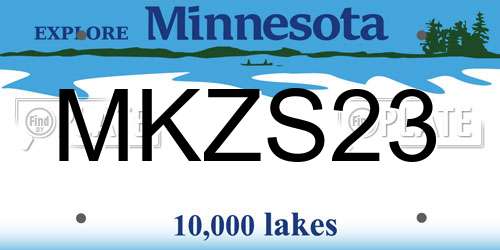 MKZS23 Minnesota License Plate