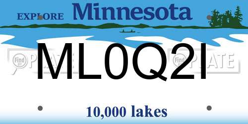 ML0Q2I Minnesota License Plate