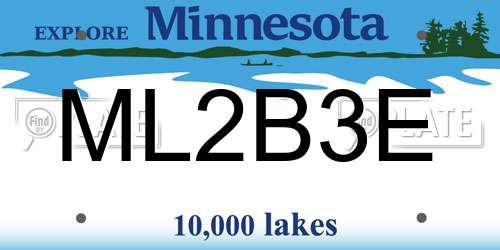 ML2B3E Minnesota License Plate