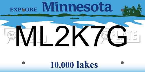 ML2K7G Minnesota License Plate