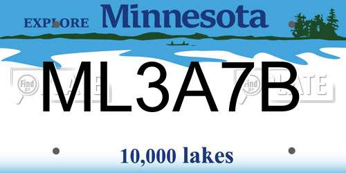 ML3A7B Minnesota License Plate