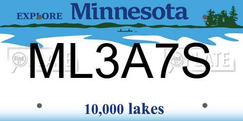 ML3A7S Minnesota License Plate