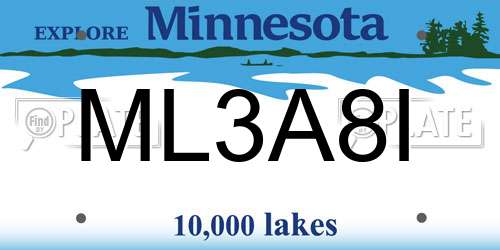 ML3A8I Minnesota License Plate
