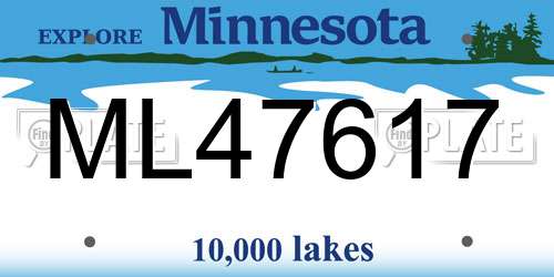 ML47617 Minnesota License Plate