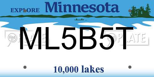 ML5B5T Minnesota License Plate
