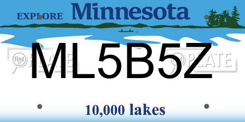 ML5B5Z Minnesota License Plate