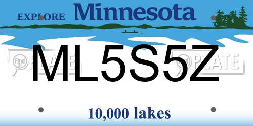 ML5S5Z Minnesota License Plate