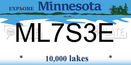 ML7S3E Minnesota License Plate