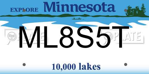 ML8S5T Minnesota License Plate
