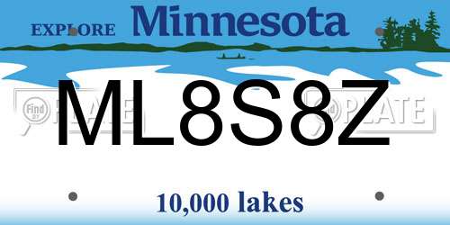ML8S8Z Minnesota License Plate