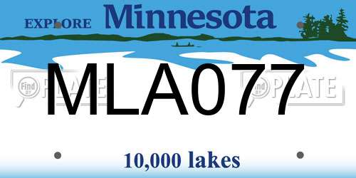 MLA077 Minnesota License Plate