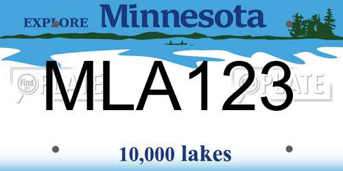 MLA123 Minnesota License Plate