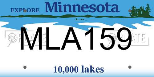 MLA159 Minnesota License Plate