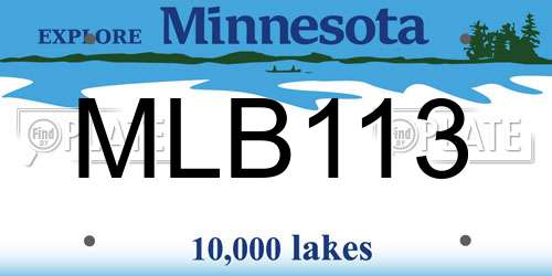 MLB113 Minnesota License Plate