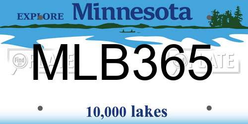 MLB365 Minnesota License Plate