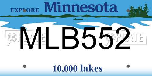 MLB552 Minnesota License Plate