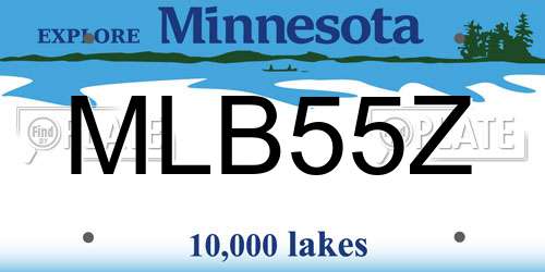 MLB55Z Minnesota License Plate