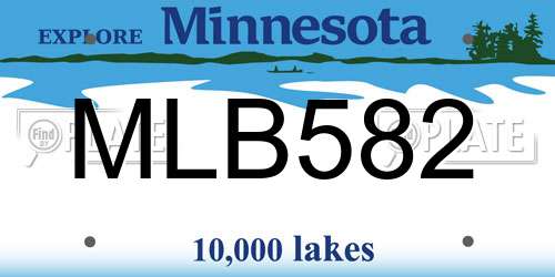 MLB582 Minnesota License Plate
