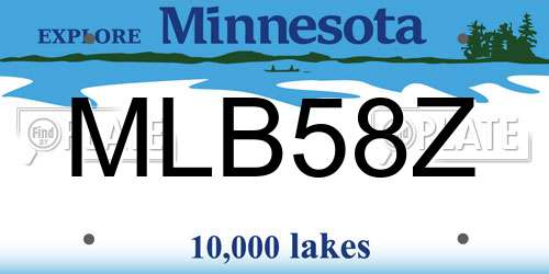 MLB58Z Minnesota License Plate