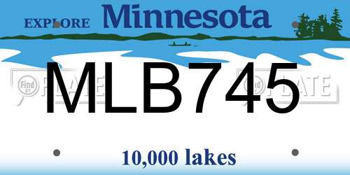 MLB745 Minnesota License Plate