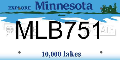 MLB751 Minnesota License Plate