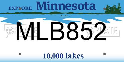 MLB852 Minnesota License Plate