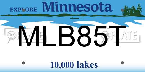 MLB85T Minnesota License Plate