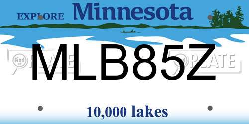 MLB85Z Minnesota License Plate