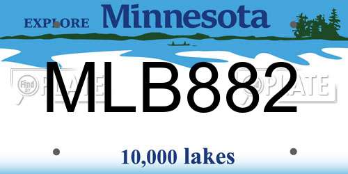 MLB882 Minnesota License Plate