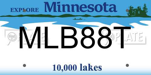 MLB88T Minnesota License Plate