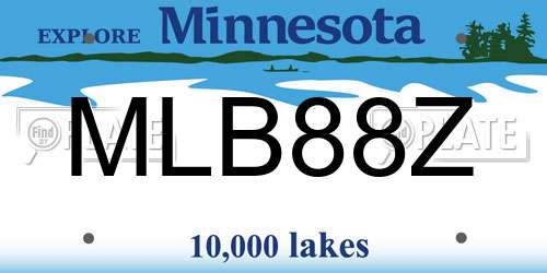 MLB88Z Minnesota License Plate