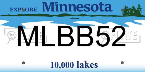 MLBB52 Minnesota License Plate