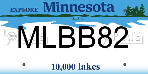 MLBB82 Minnesota License Plate