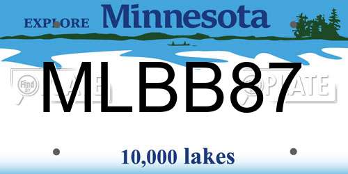 MLBB87 Minnesota License Plate