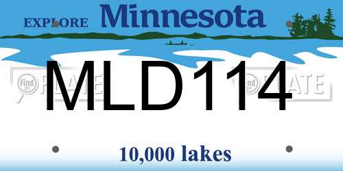 MLD114 Minnesota License Plate