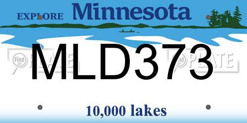MLD373 Minnesota License Plate
