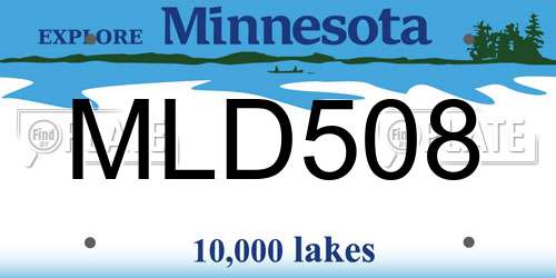 MLD508 Minnesota License Plate