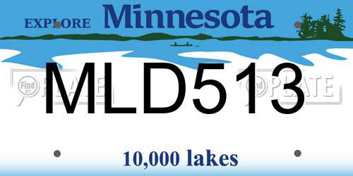 MLD513 Minnesota License Plate