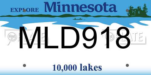 MLD918 Minnesota License Plate