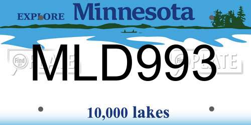 MLD993 Minnesota License Plate