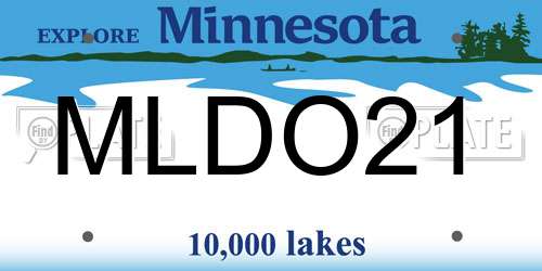 MLDO21 Minnesota License Plate