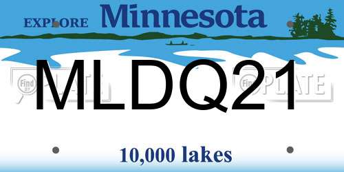 MLDQ21 Minnesota License Plate