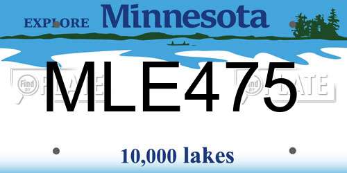 MLE475 Minnesota License Plate